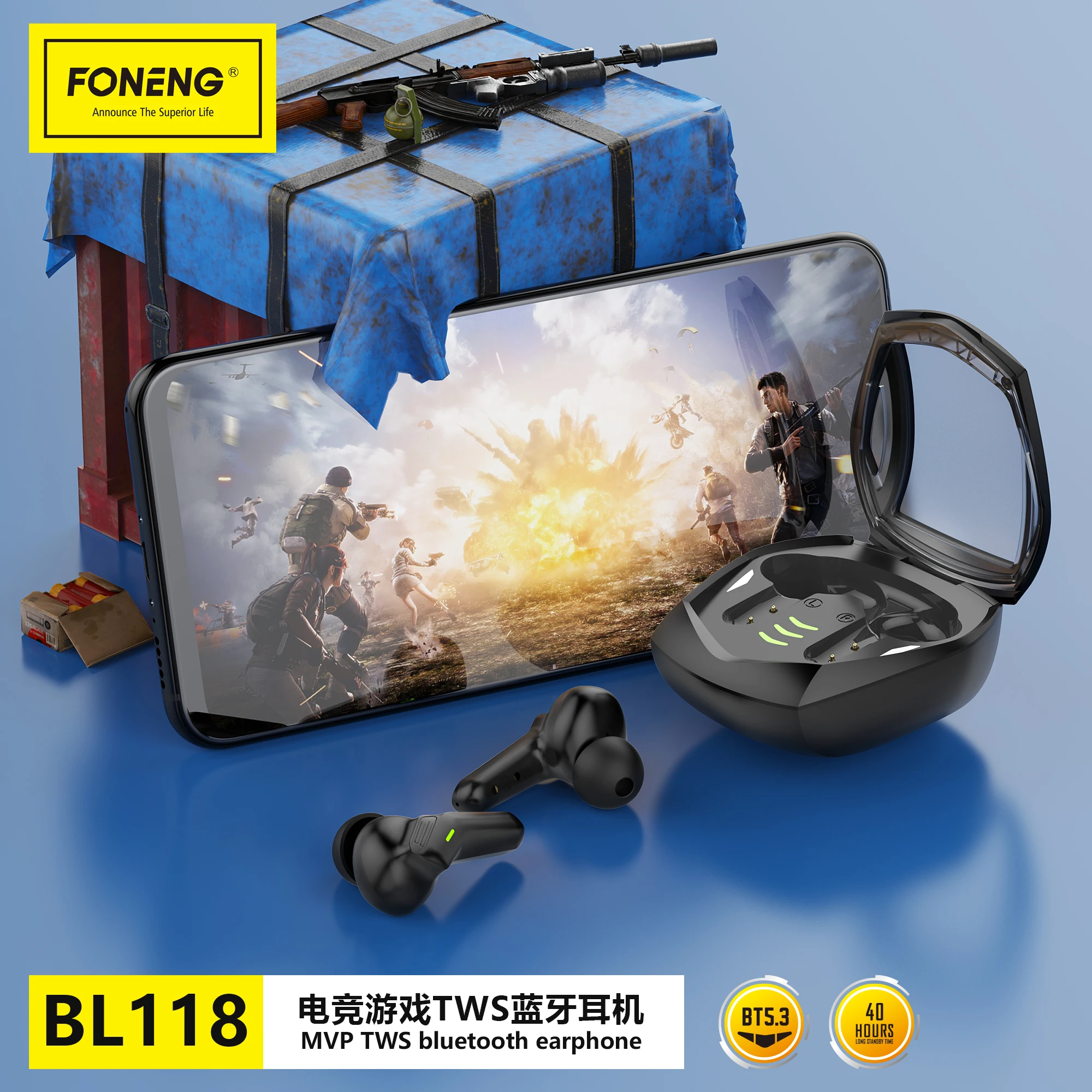 Наушники FONENG наушники BT беспроводные настоящая стереогарнитура TWS наушники-вкладыши игровые
