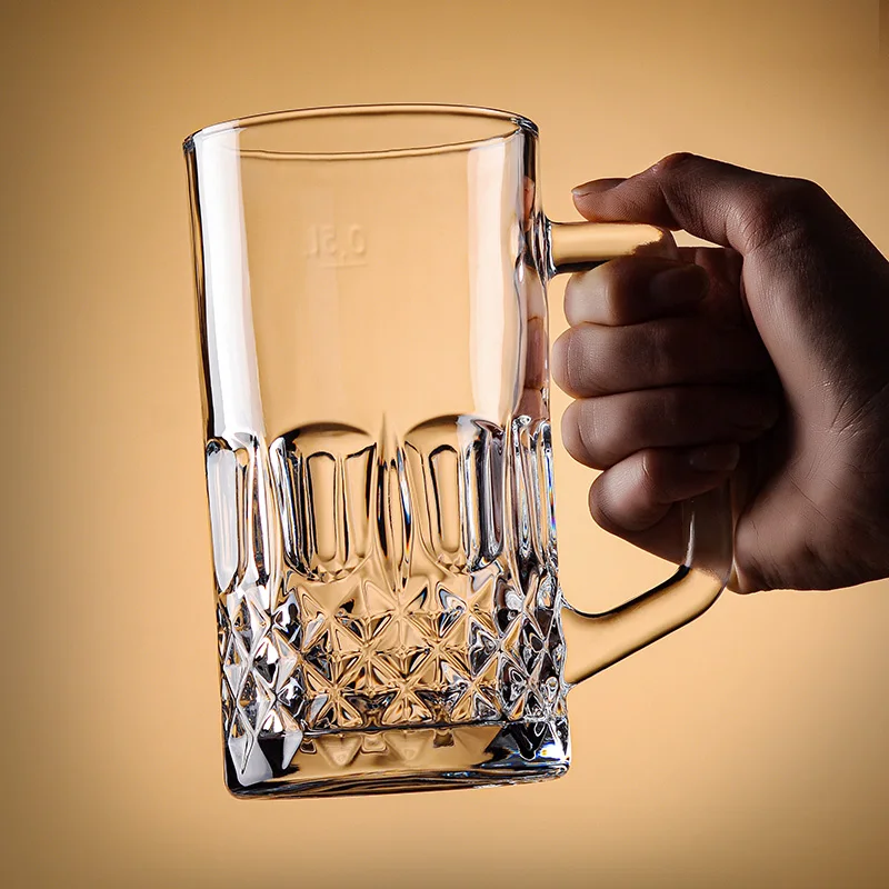 Fair Price DELI 580ml 890ML Glassware Large Stock Custom Beer Mugs with Handle