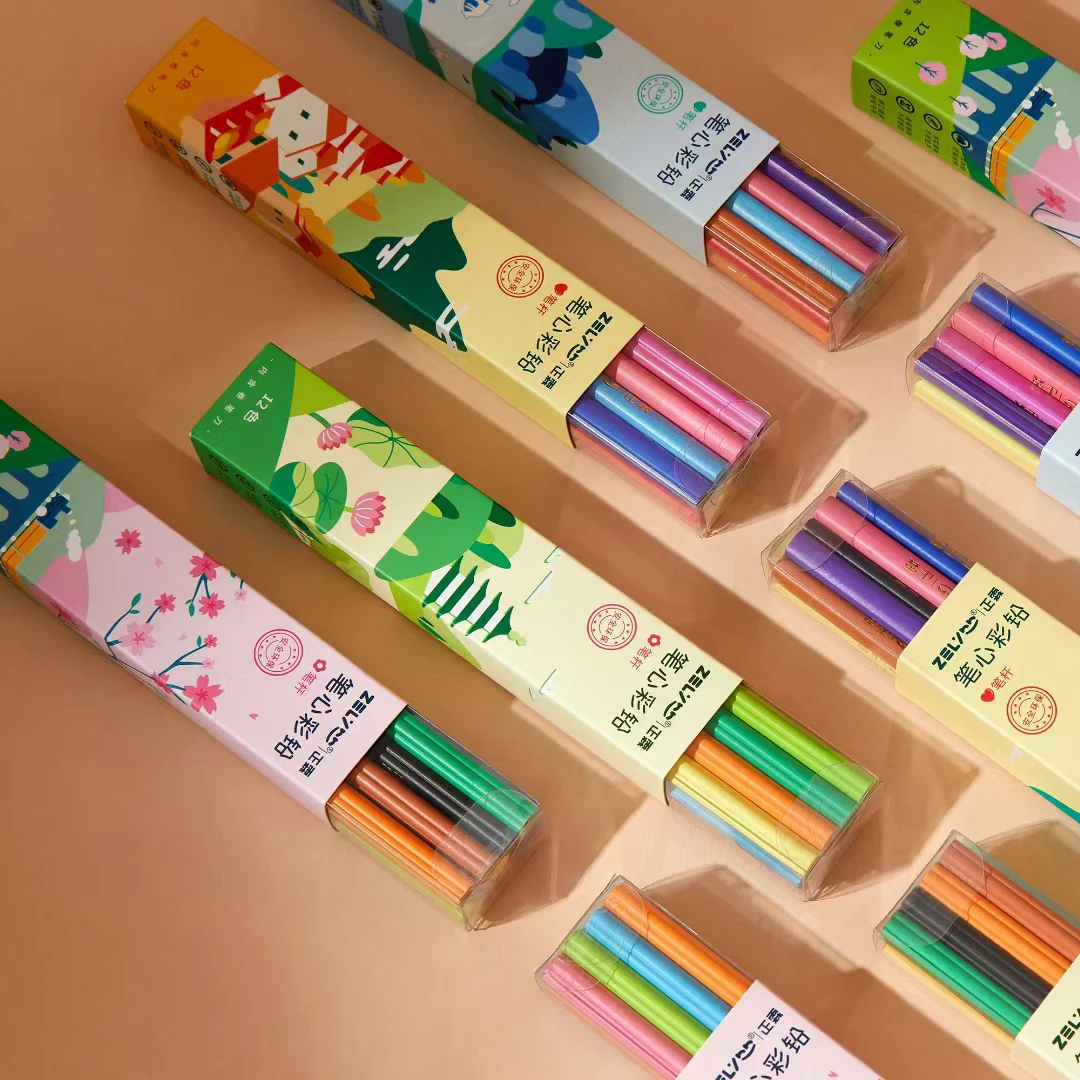 ZL171 Hot Sale non-toxic heart flower shape colorful penholder erasable color pencil with sharpener for kids