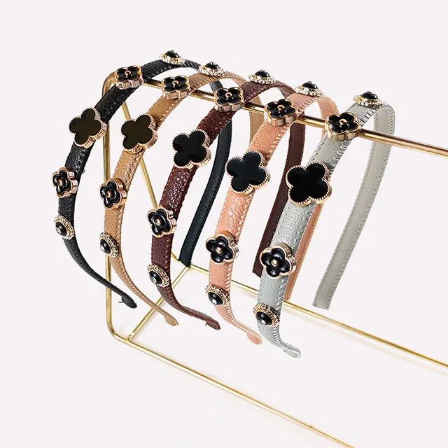 Wholesale Pleated Leather Fine Version Non-Slip Headband Ladies Hair Accessories