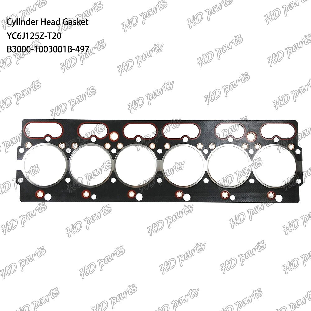 YC6J125Z-T20 Cylinder Head Gasket B3000-1003001B-497 Suitable For Yuchai Engine Parts