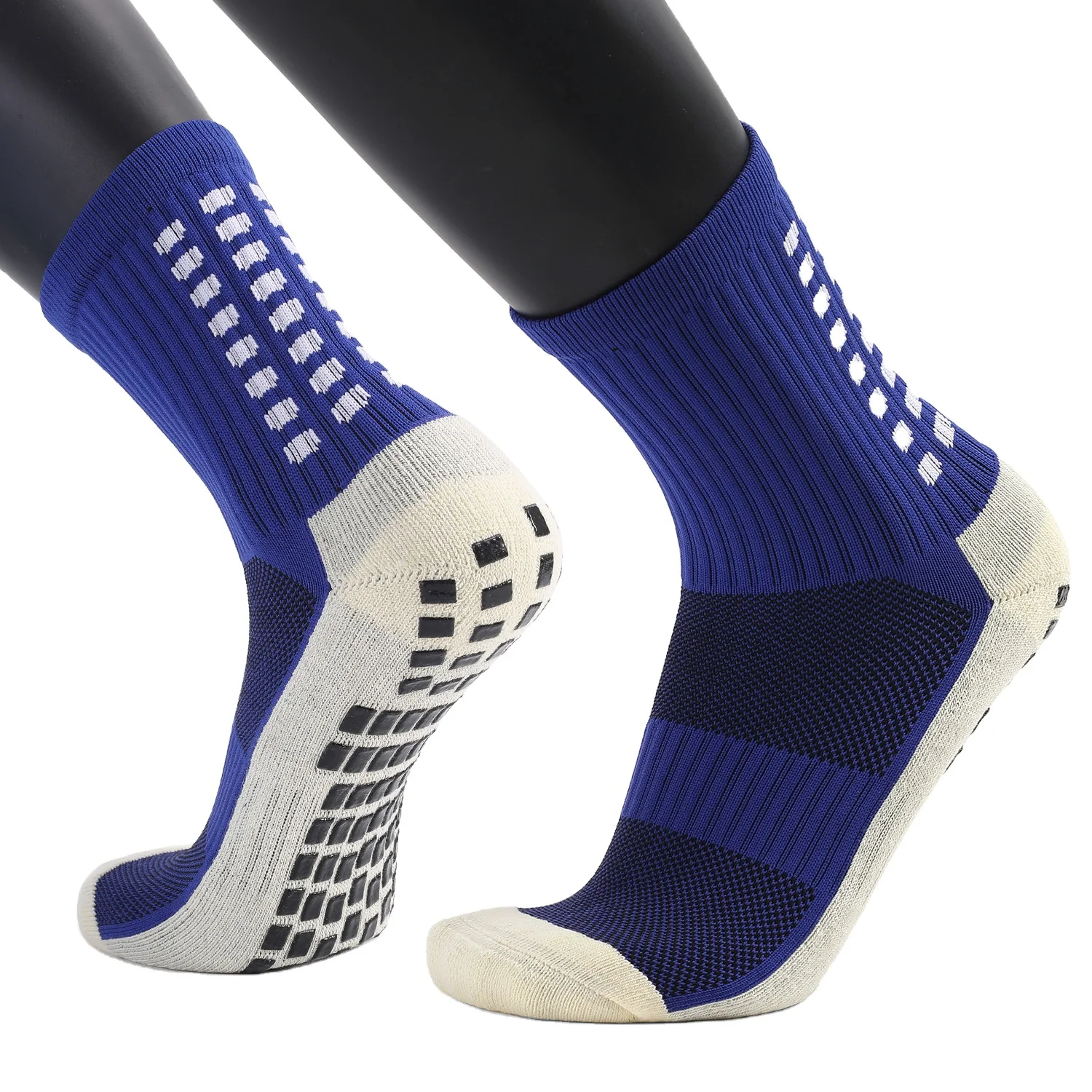 High quality custom non slip men adding logo compression soccer football crew grip soccer socks football
