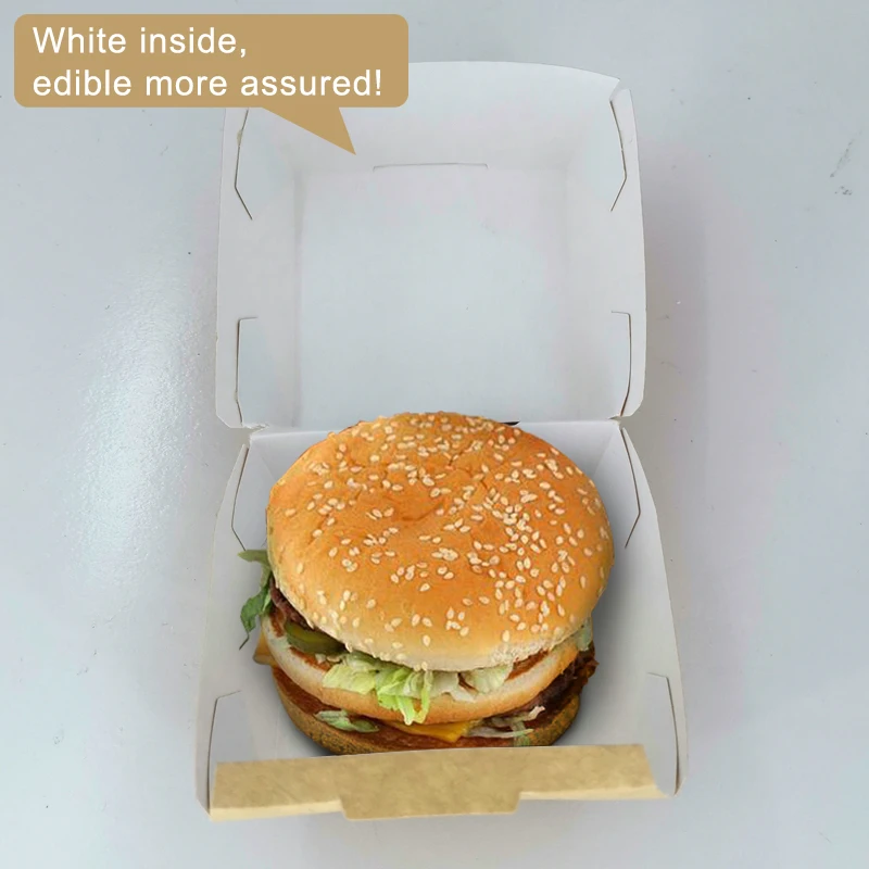  Экономичная коробка для гамбургеров из крафтовой бумаги гофрированная бумага ресторанов