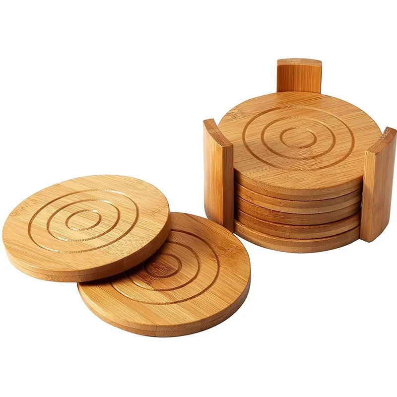 
Perfect Housewarming Gift Idea Coasters For Drinks Set Natural Non Slip Wooden Coasters Cup Coaster Set 