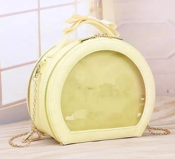 Hot Selling Customized Ita Bag Fashion Shoulder Bag With Clear Window Custom Pin Bag