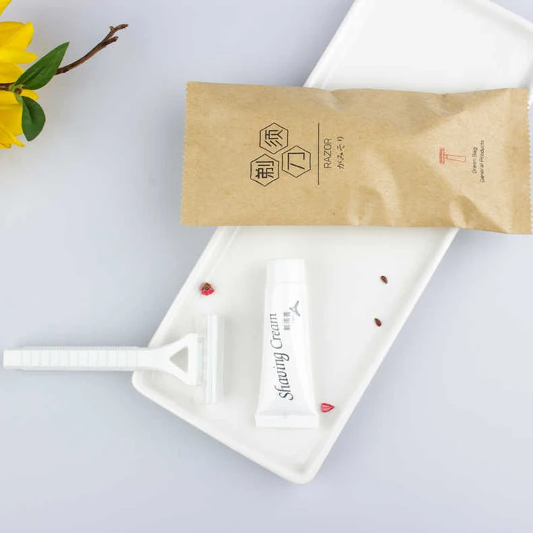 Top Quality Hot Sale Hotel Bath Home Razor Upscale Independent Packaging Disposable Double-blade Shaver Set