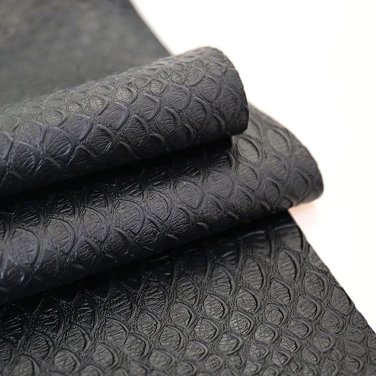 Factory production Fish scale good pattern embossed synthetic leather artificial PVC PU Microfiber leather