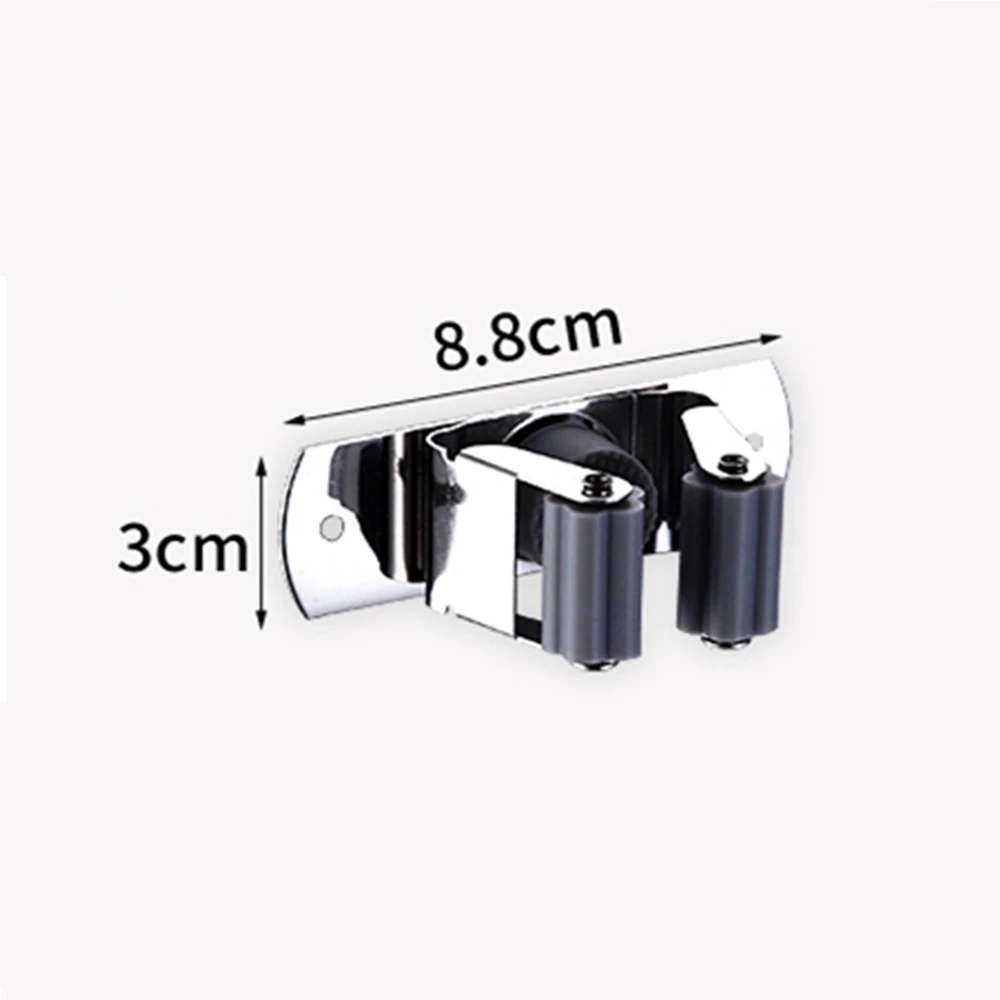 Broom Mop Holder Heavy Duty Hooks Hanger Wall Mounted  Stainless Steel Organizer for Laundry Garden Cleaning Tools Rack Storage