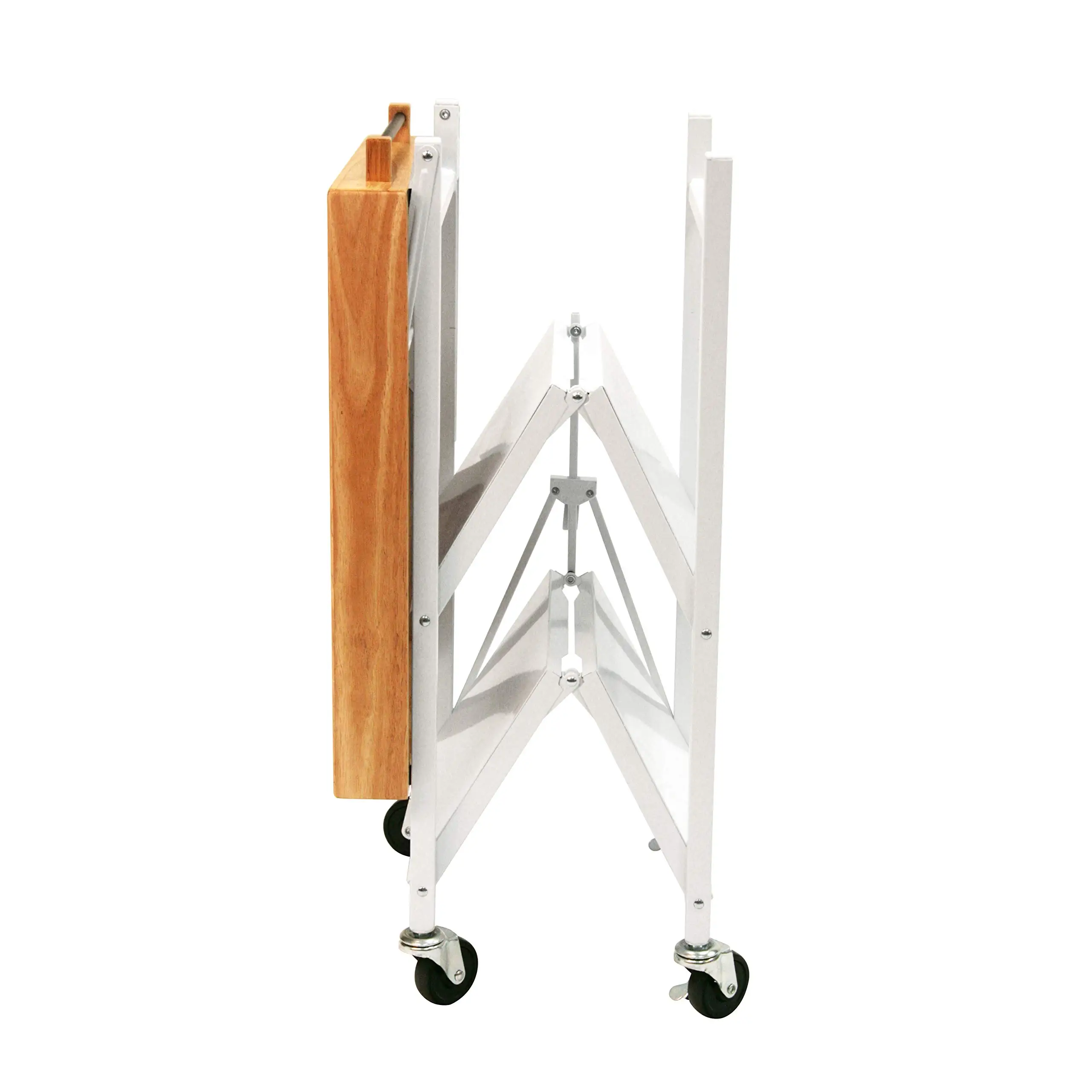 Sunrise Folding Kitchen Cart on Wheels,3-Tier Foldable Rolling Cart Chefs Outdoor Cart for Coffee Wine Food,Microwave Cart