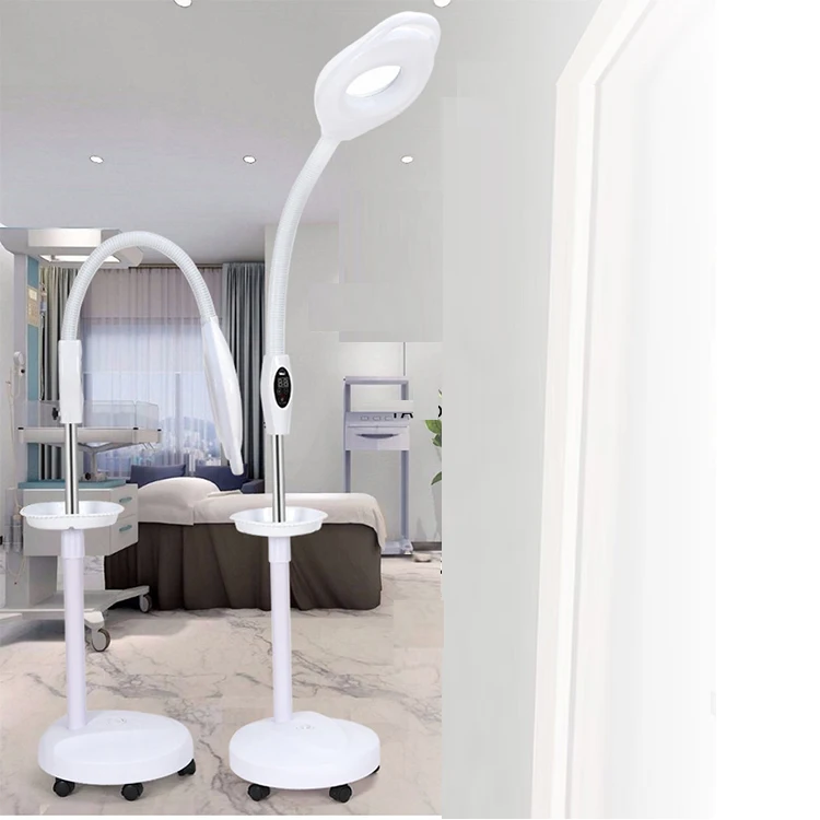
Foldable 360 degree Spa Beauty Salon Equipment Facial Examination LED Magnifying Floor Lamp 
