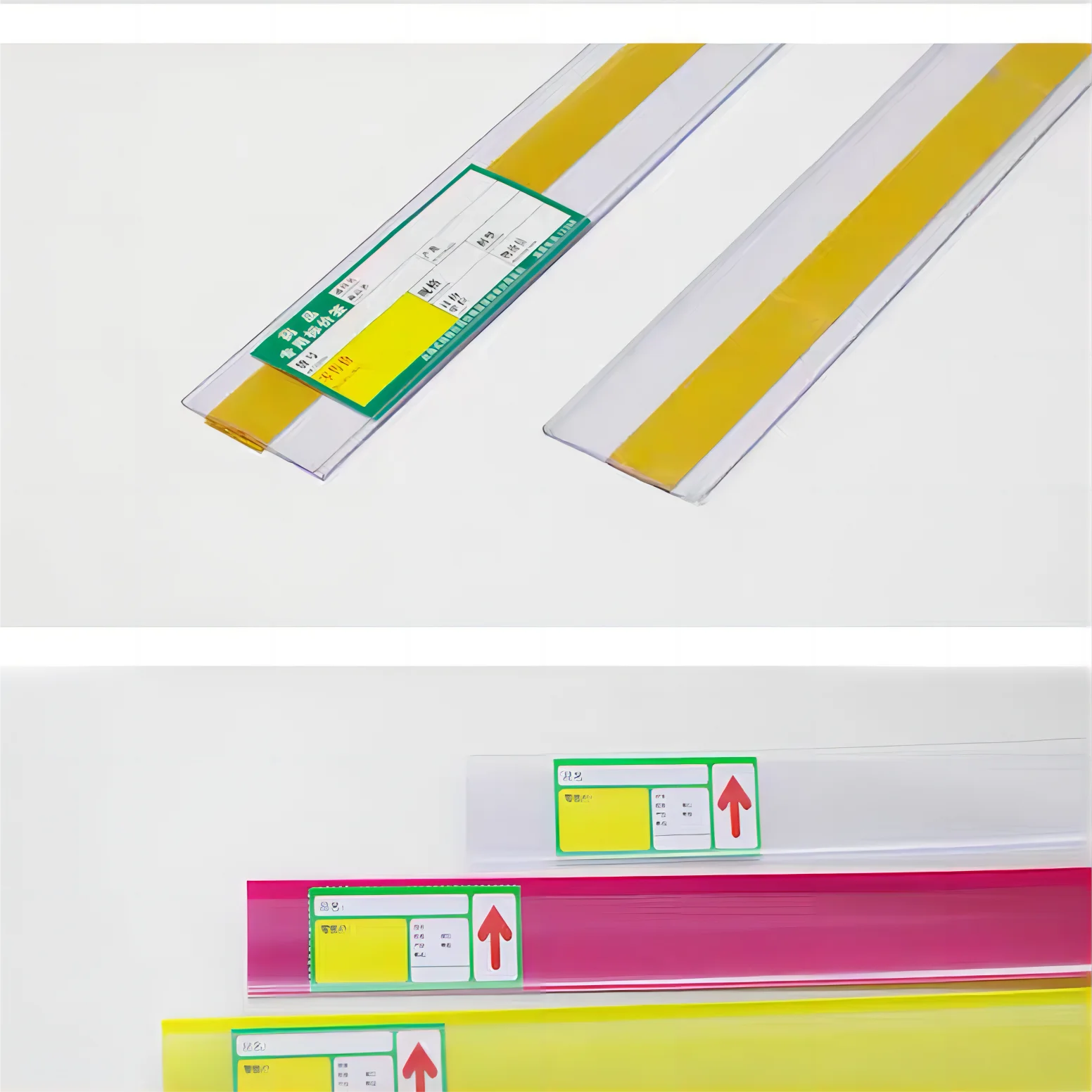 Supermarket Grocery Store Clear Display Plastic Channel Tag Label Holder Shelf Price Strip