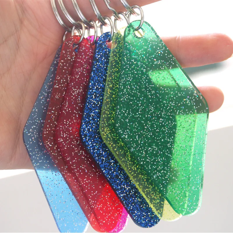 Custom logo iridescent plastic acrylic metal retro motel room key chain blank vintage motel hotel keychain for hotel room