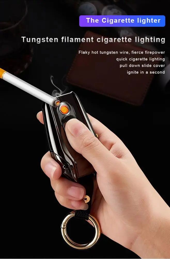 
2020 Flameless And Windproof Usb Watch Lighter For Men With Flashlight 