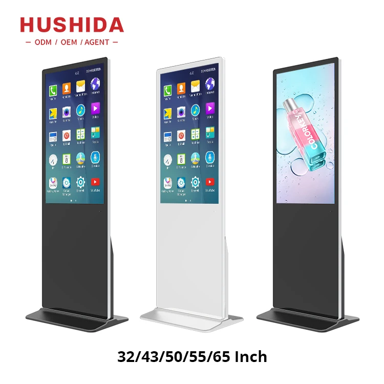 32 43 50 55 inch Indoor Cheap information kiosk restaurant indoor 4k smart portable lcd advertising digital signage with usb