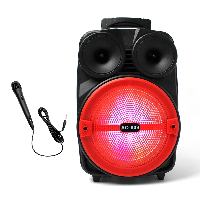 2021 Fashionable Surround Subwoofer Wired Microphone  8inch Speaker Karaoke Machine Portable Fashionable Speaker Professional