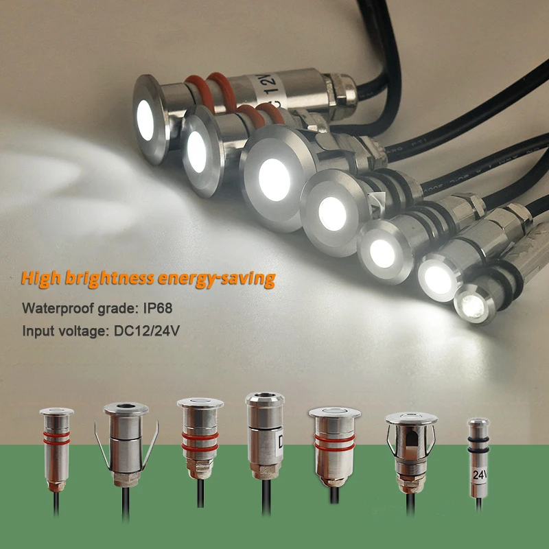 HOTOOK Stainless Steel 1W Waterproof IP68 Outdoor Inground Light 12V Led Mini Garden Spot Deck Lighting Underwater Star Light
