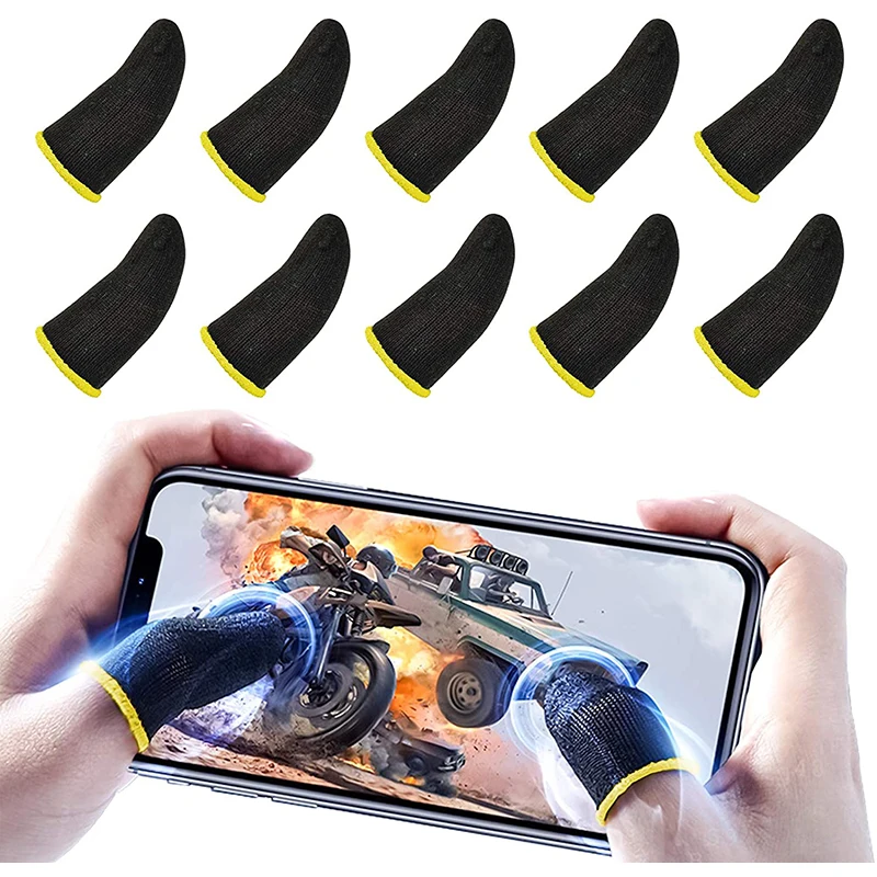 Factory Wholesale Touch Screen for Sale Mobile Game Controller Anti-Sweat silver fiber Finger Sleeves