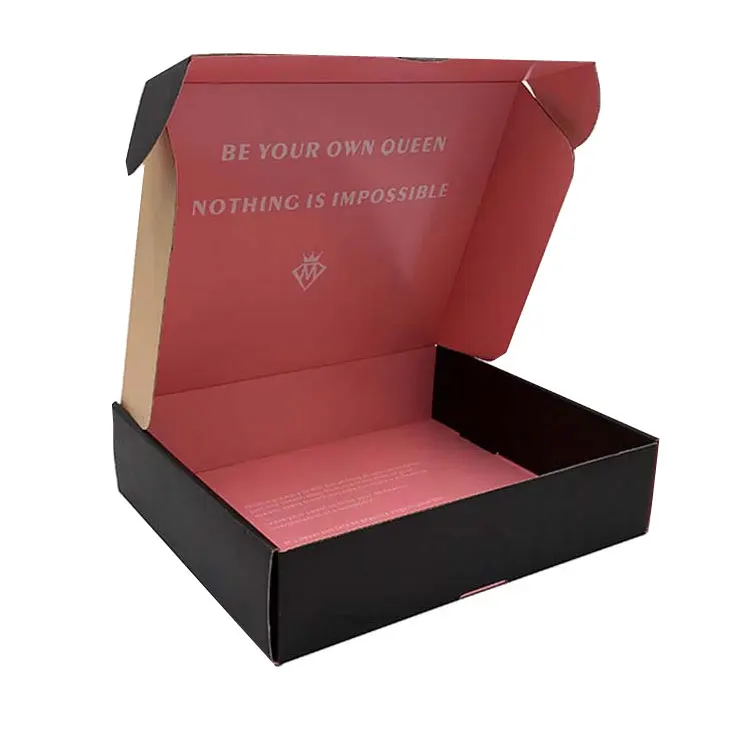 Custom cheap gold logo pink cosmetic shipping box