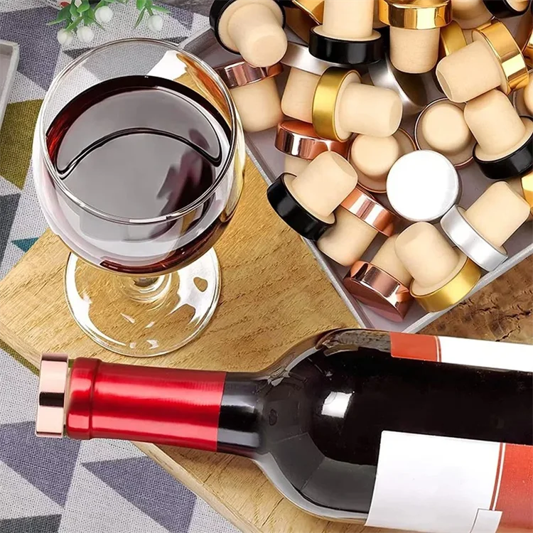 Custom Logo Synthetic Cork Stopper Zinc Alloy T Shape Cork Stopper For Liquor Whisky Wine Bottle Stopper