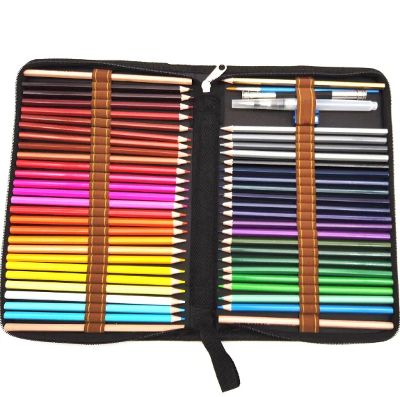Premium Art Supplies 48 Professional Water based Colored Pencils Watercolor Pencil Set For Coloring, Blending and Layering