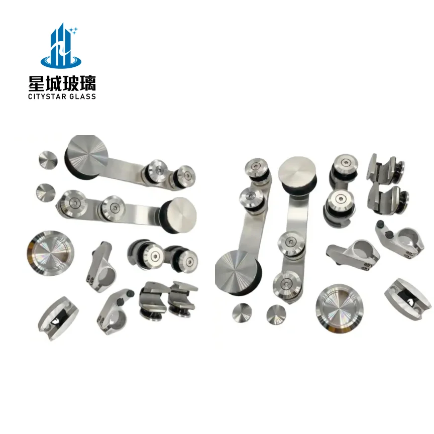 Bathroom shower door glass sliding hardware shower roller screen accessories tempered glass sliding glass door fittings