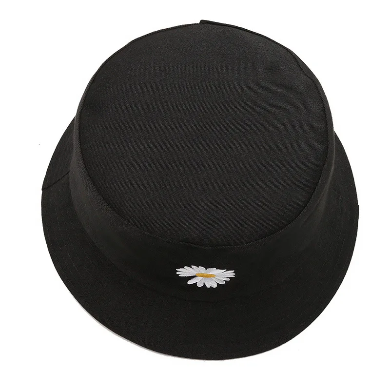 Custom Spring Women Bucket Fishing Plain Hats Sunscreen Sun Cap Little Daisies Double-sided Wear Lady Fisherman