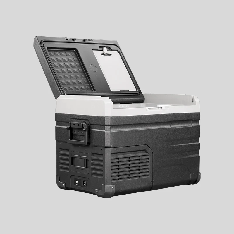 TS50 Portable Car Fridge With DC 12v/24v  LED display touch control panel solar car fridge freezer for car home truck cooler box