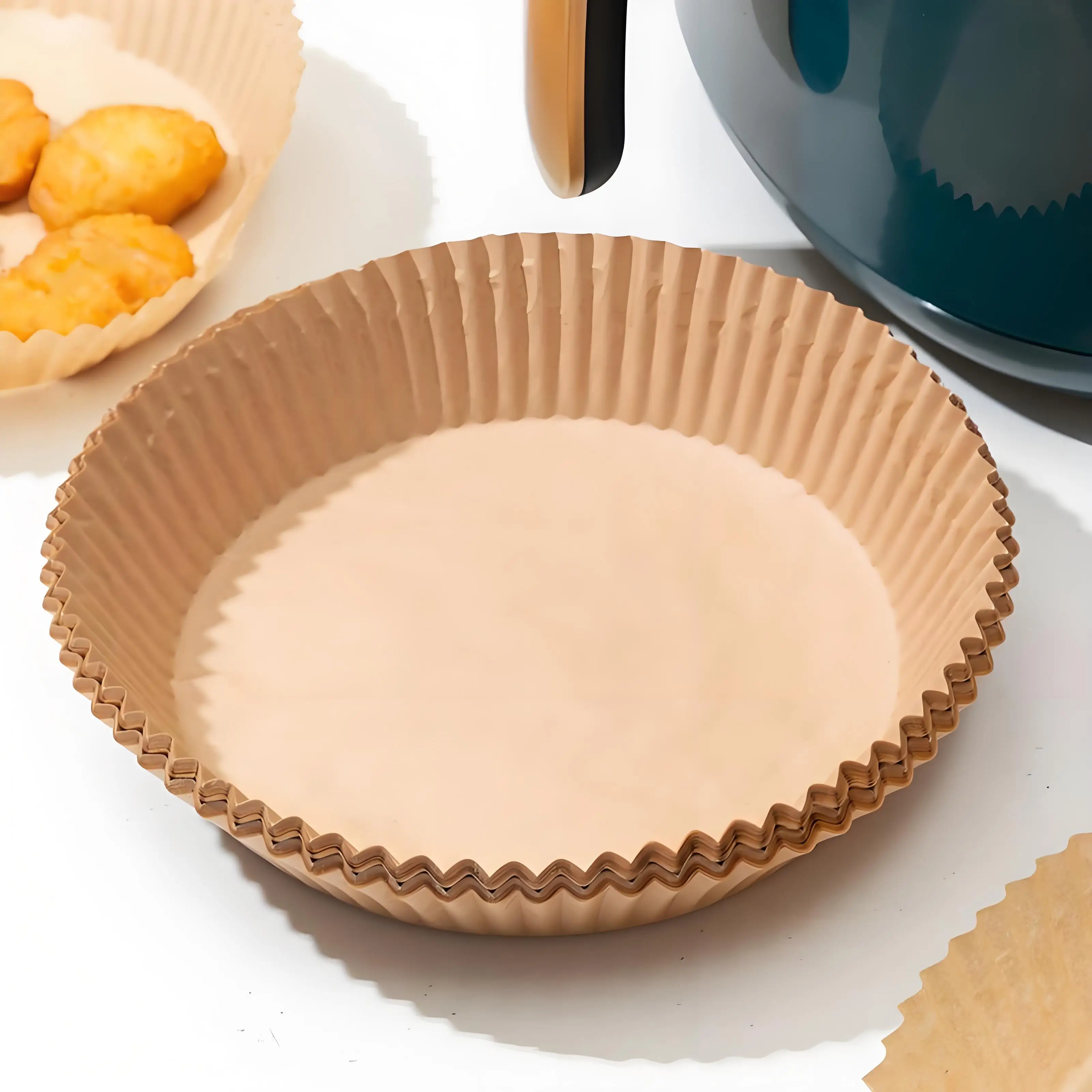 Custom Diy 7 Inch Woolworths Disposable Tray Round Oil Free  Basket Oven Use Barbecue Air Fryer Wax Paper For Air Fryer
