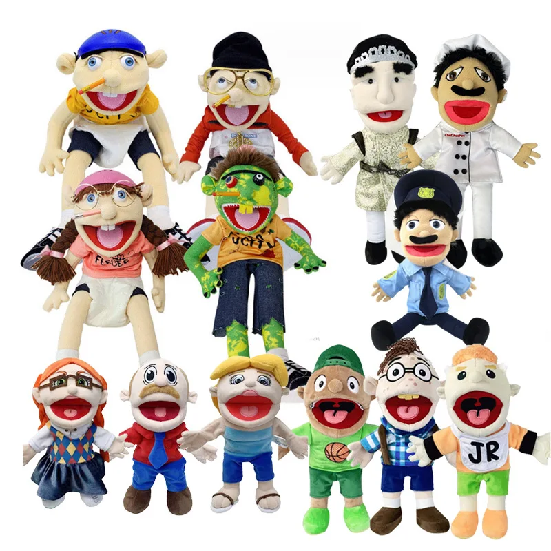 Educational Playhouse Kids Plush Toy Gift Jeffy Hand Puppet Plush Dolls Cute Soft Figurine Sleep Pillow