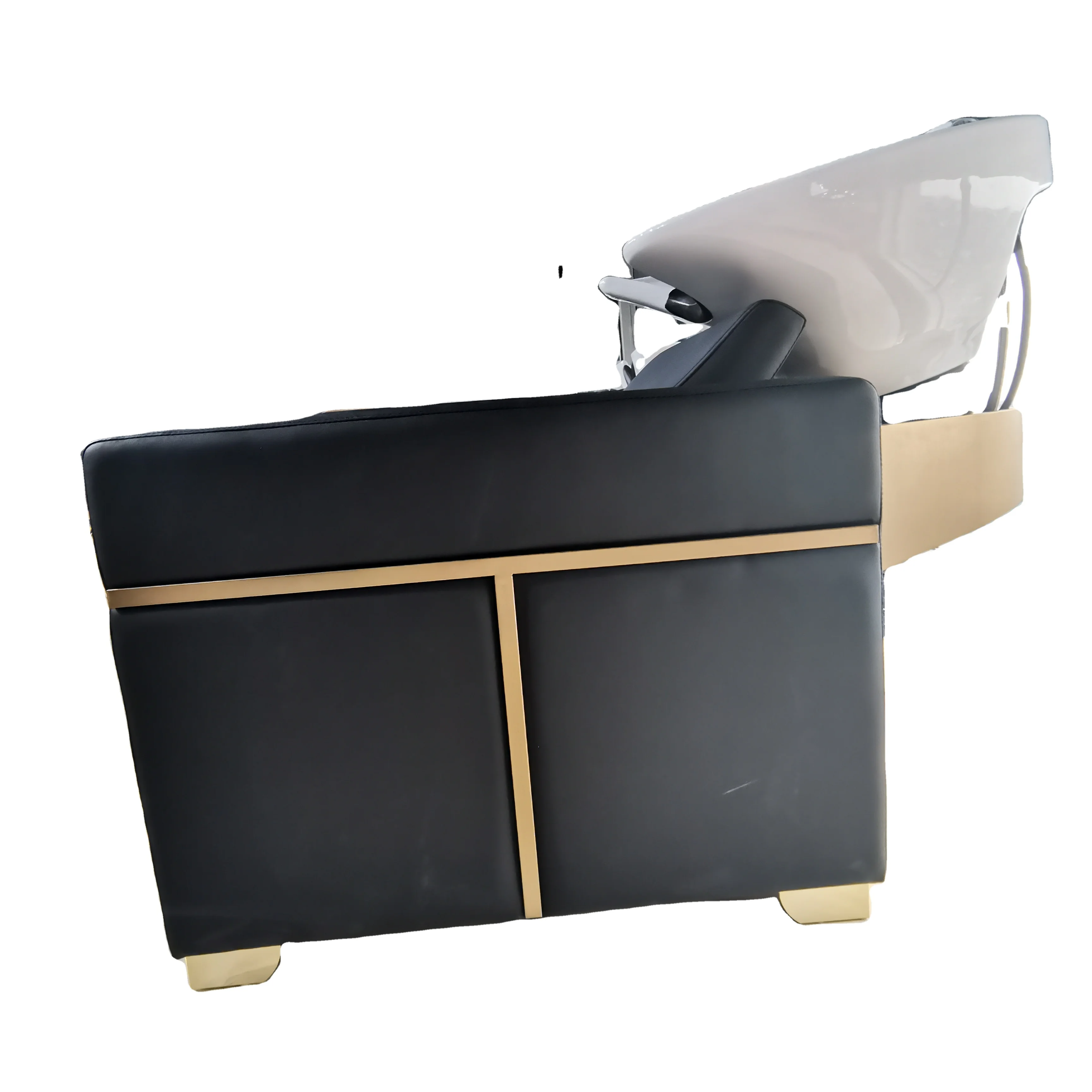 Sulin hot sale modern salon beauty black sitting hair backwash salon shampoo bowl chair furniture unit