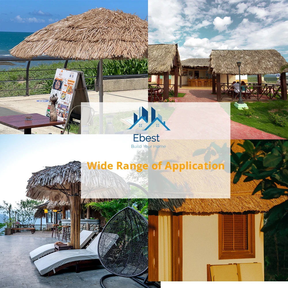 UV Resistant Simulated Thatch Roof - Plastic Thatch for Long-Lasting Beauty Durable, Waterproof, Eco-friendly.
