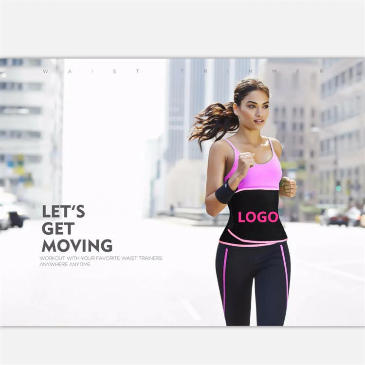 Low MOQ Custom Logo Fitness Sauna Sweat Belt Neoprene Waist Trimmer Neoprene Waist Trainer Slimming Belt