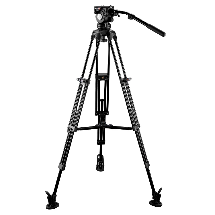 E-IMAGE EG05A2  Professional Video Tripod with heavy duty aluminum twin tube tripod and fluid head, max payload 8k