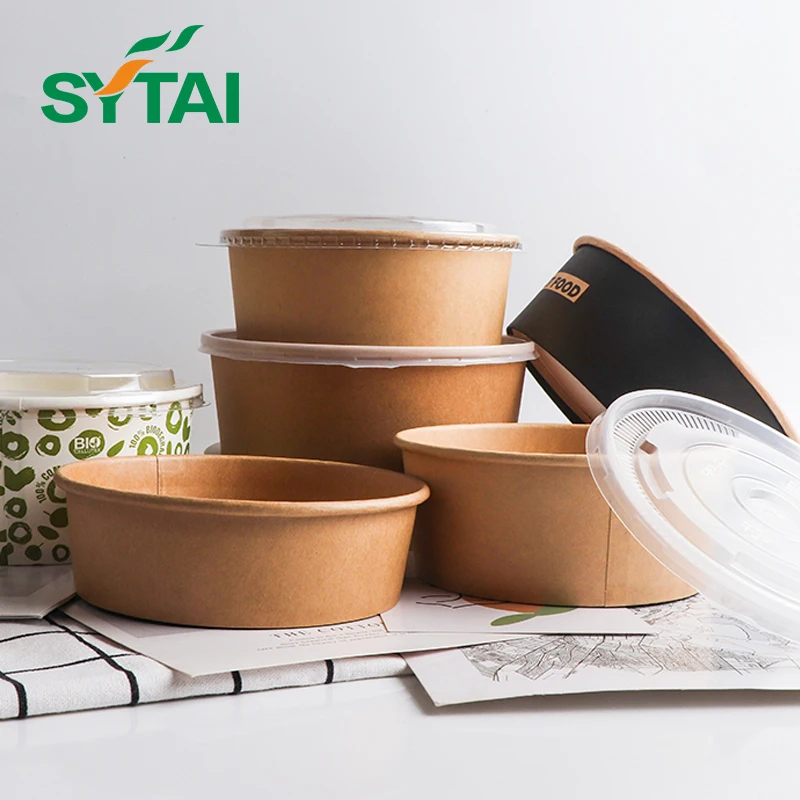 Disposable Eco-friendly Personalized Kraft Paper Salad Bowl