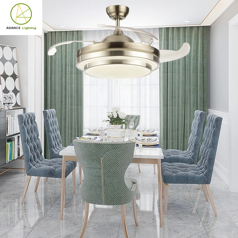 Advance Lighting High quality36in 25W led chandeliers electronics bladeless decorative ceiling fan with tri-color light