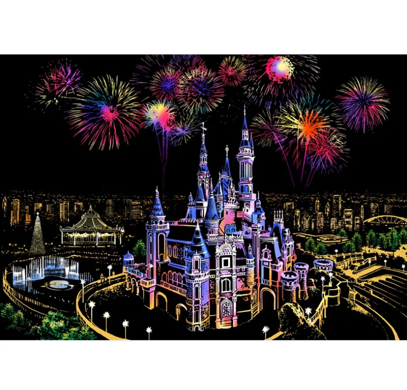 Scratch Art Paper Magic Painting Paper with Drawing Stick For Kids Toy Colorful Drawing Toys