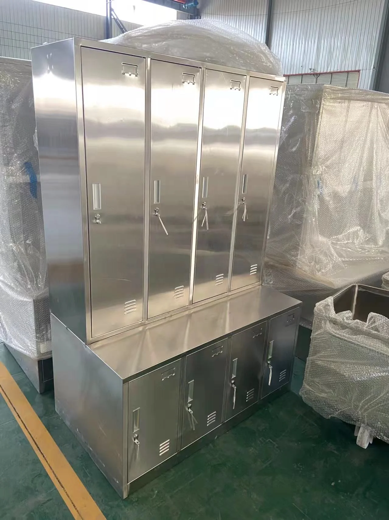 Supermarket Steel Coin Locker Stainless Steel Storage Cabinets Corrosion-resistant steel lockers