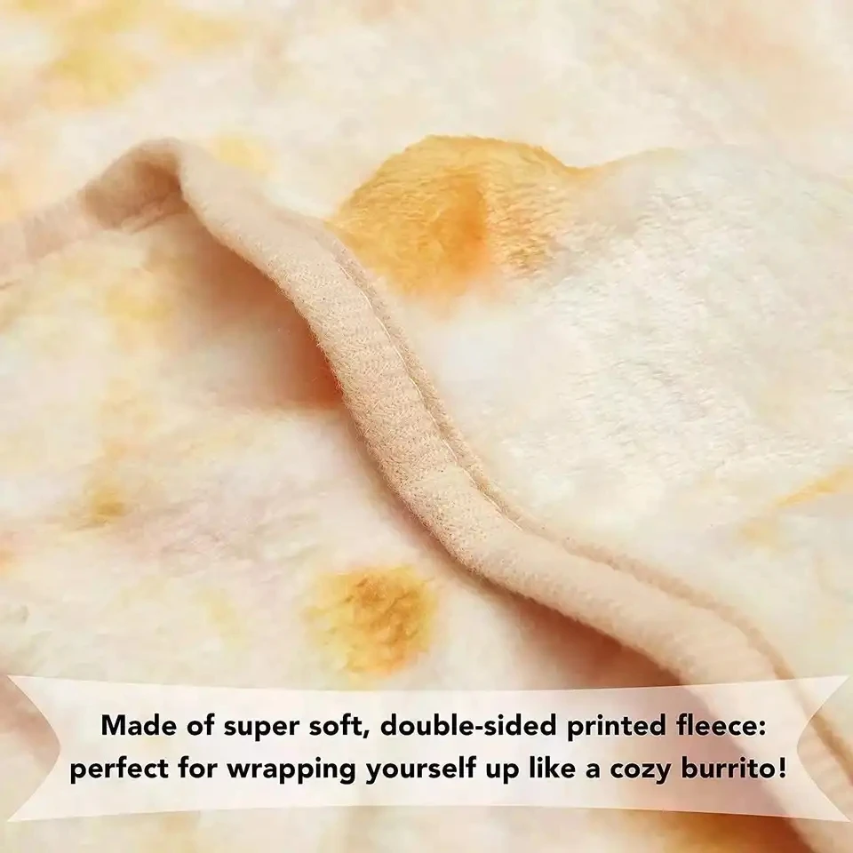 Super soft burritos pattern tortilla taco blanket double sided fleece print for kids and adults