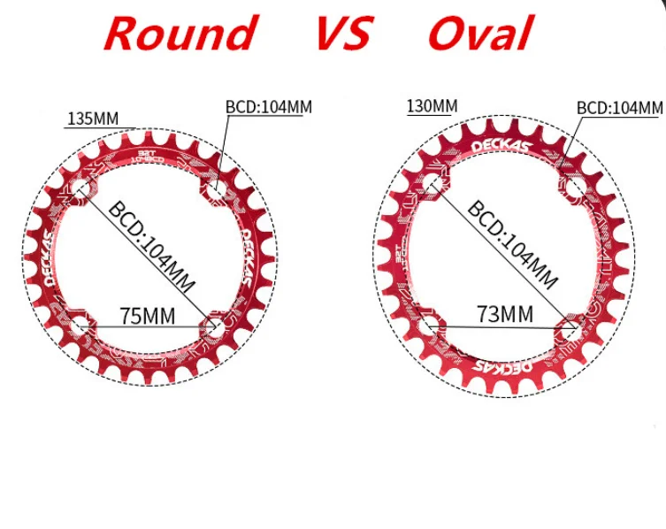 Deckas 104bcd Round oval bicycle Chainwheel 32/34/36/38T Crown plate for Mountain bicycle chainrng crankset