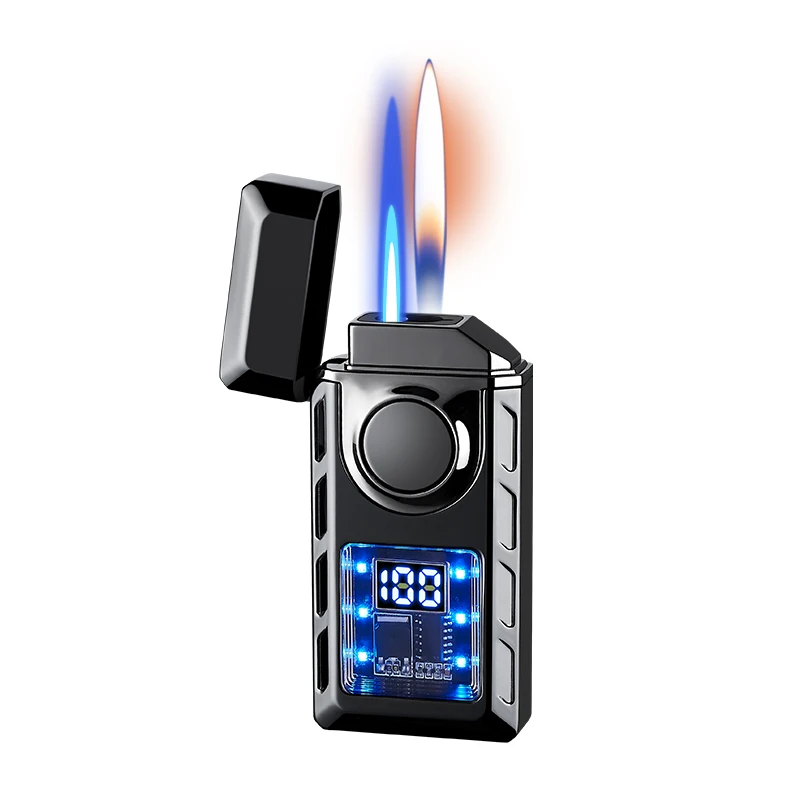 Windproof Switchable Flame Lighter Sound Shake Blow Sensing Ignition Smoking Tools Portable Cigar Cigarette Torch Lighters