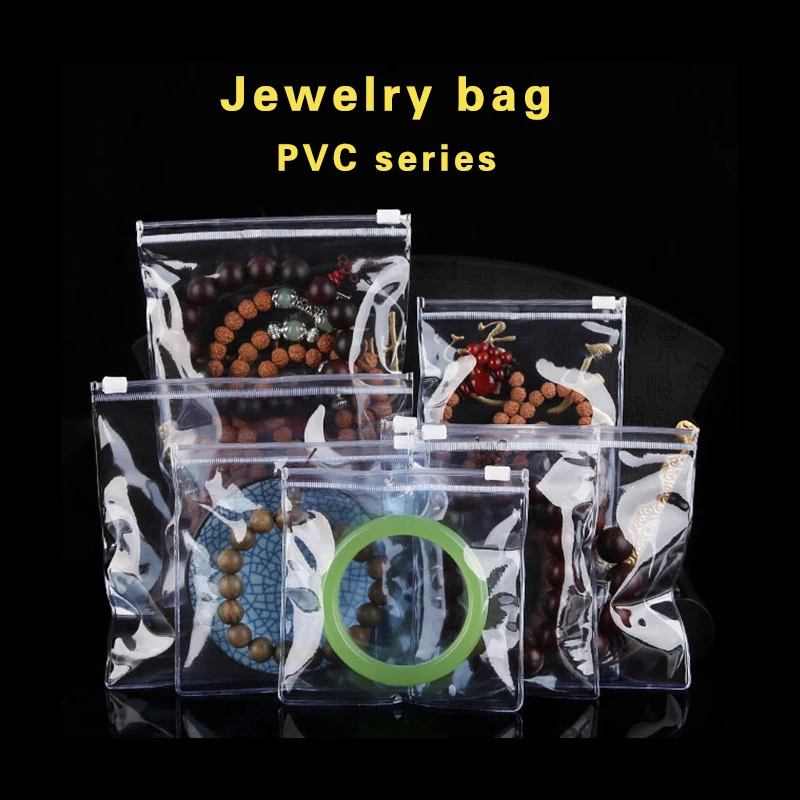 Custom Printing High Transparency Thick PVC Self Sealing Plastic Zip Lock Bags Clear for Earrings Jewelry Packaging Storage