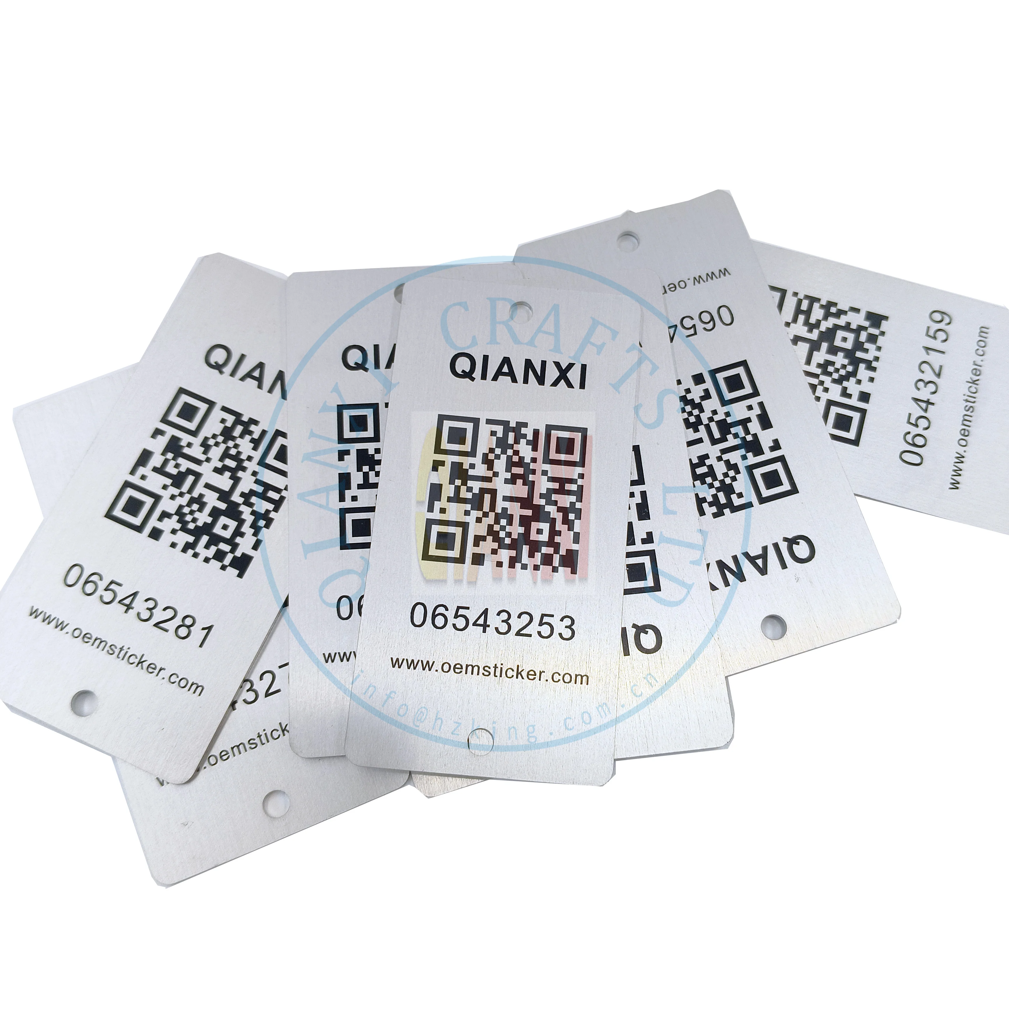 Пользовательские устойчивость к царапинам QR-код алюминиевая этикетка металлический штрих-код логотип теги