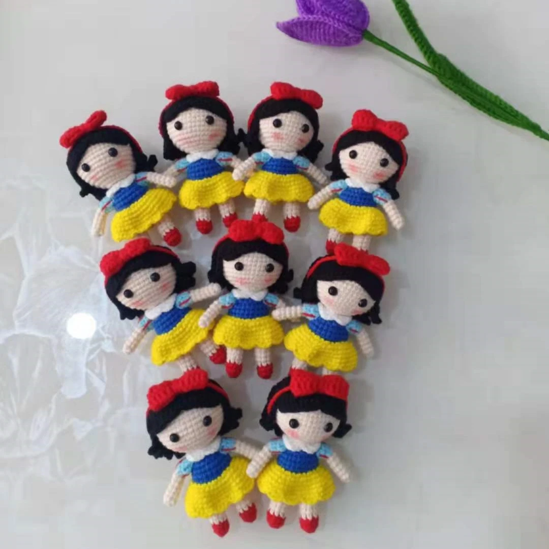 Children Toys Girl Princess Crochet Fairy Plush Doll With Skirt Amigurumi Kawaii Stuffed Dolls By Handmade