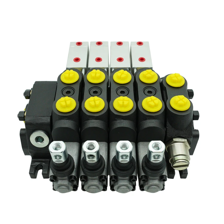 60L/Min 1-9 joystick DCV60 Hydraulic Monoblock Sectional Directional Pneumatic Control Valve