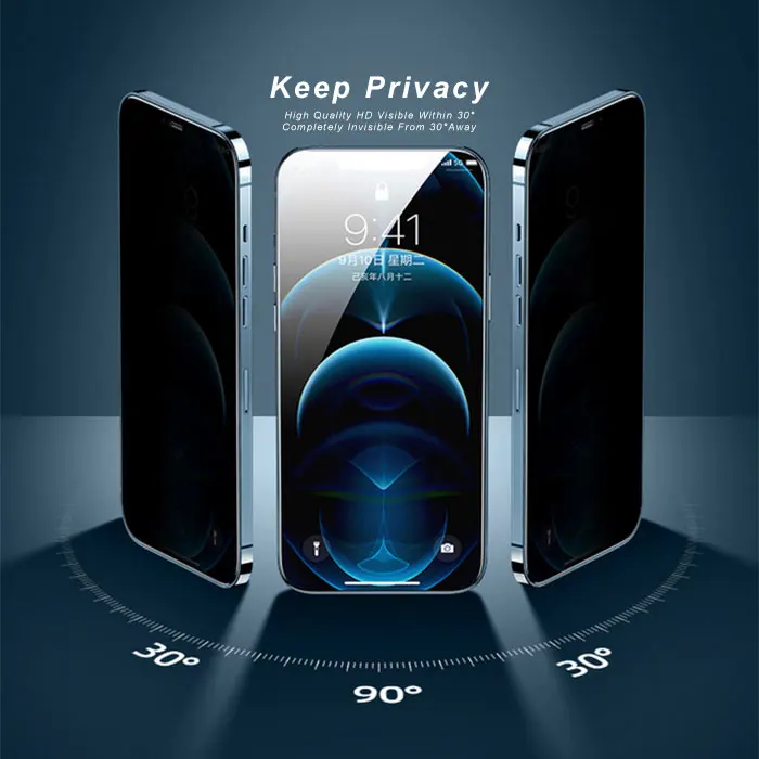 For iPhone 14 13 12 Pro Max Anti Spy Glass Privacy Screen Protector Amazon Hot Products
