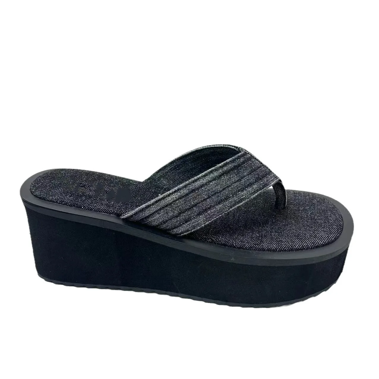 Знаменитые джинсовые шлепанцы 2024 летние дизайнерские тапочки с толстой подошвой на танкетке брендовые Chaussures pour femmes