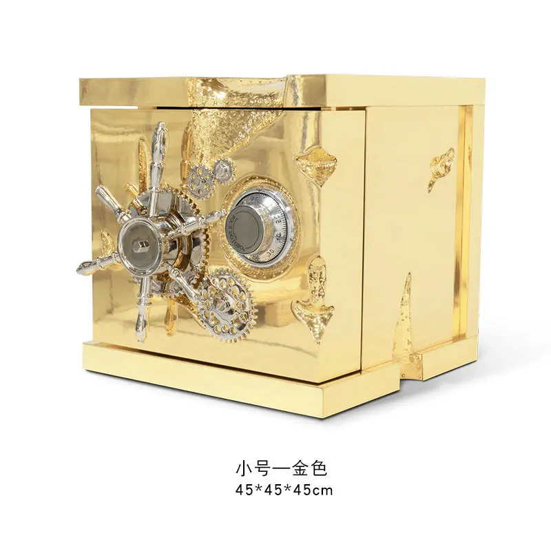 Boca Design large safes box for Watches/Jewelry/Money stainless steel silver-plated polished millionaire silver luxury safe