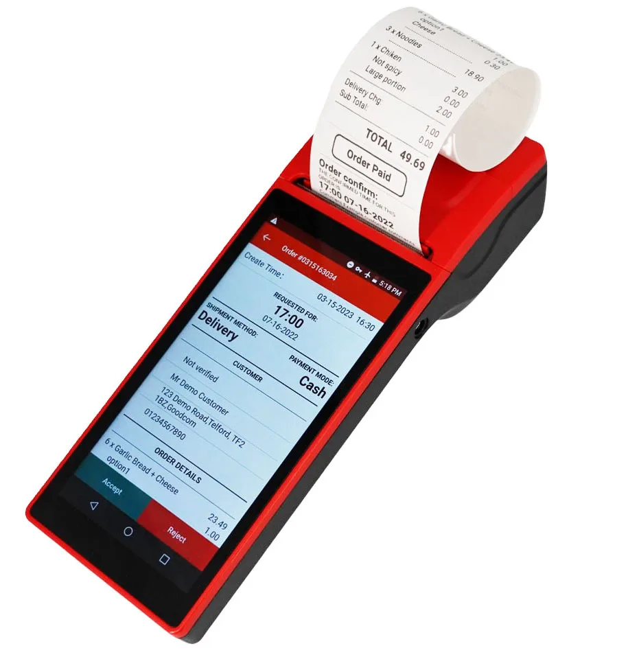 Android Mobile Handheld All in One POS Terminal Machine With Printer Touch Screen Point of Sale  pos android terminal