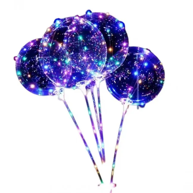 hot sale inflatable Glow Globos BOBO Ball Battery Led Lights Balloons Led Light Up Flashing Bobo Bubble Balloon for party deco