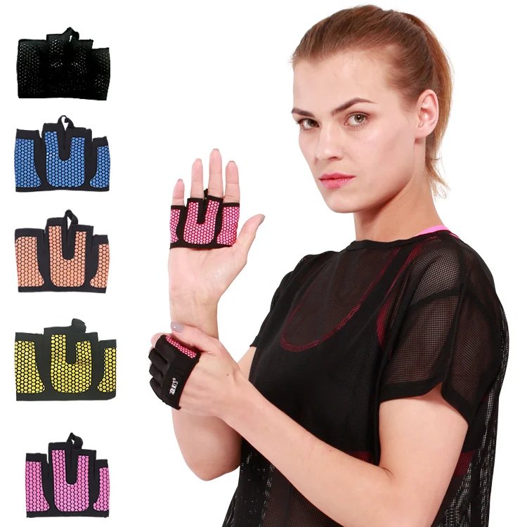 
Aolikes dumbbell workout sports gym thin anti-slip half finger guards gloves 